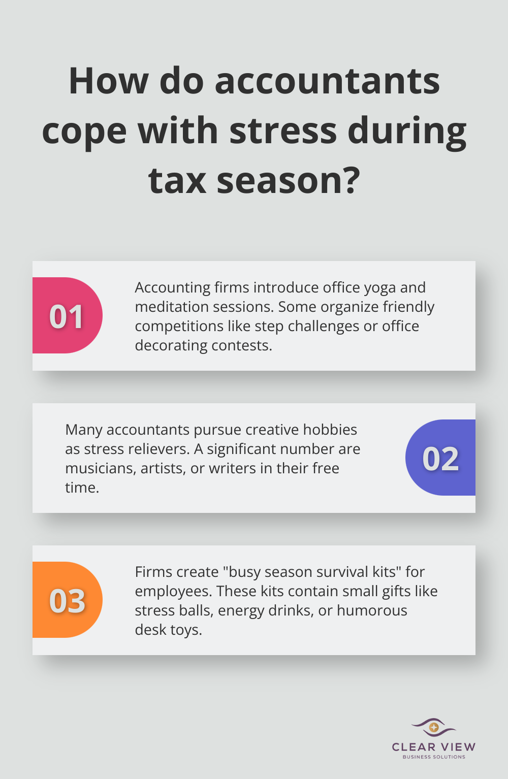 Infographic: How do accountants cope with stress during tax season? - fun facts about accountants